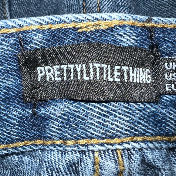 Pretty Little Things Acid Blue Baggy Low Rise Ripped Boyfriend Jeans - Picture 8 of 14